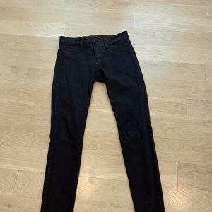 Black stretch skinny jeans with low waist